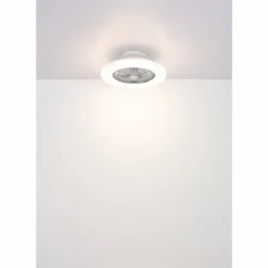 Corusso Ventilateur de plafond lumineux Luminaires Globo Lighting LED Chrome, 1 lumière, Télécommandes