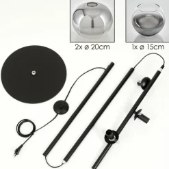 Dagan Lampadaire Clair, Fumé, 3 lumières