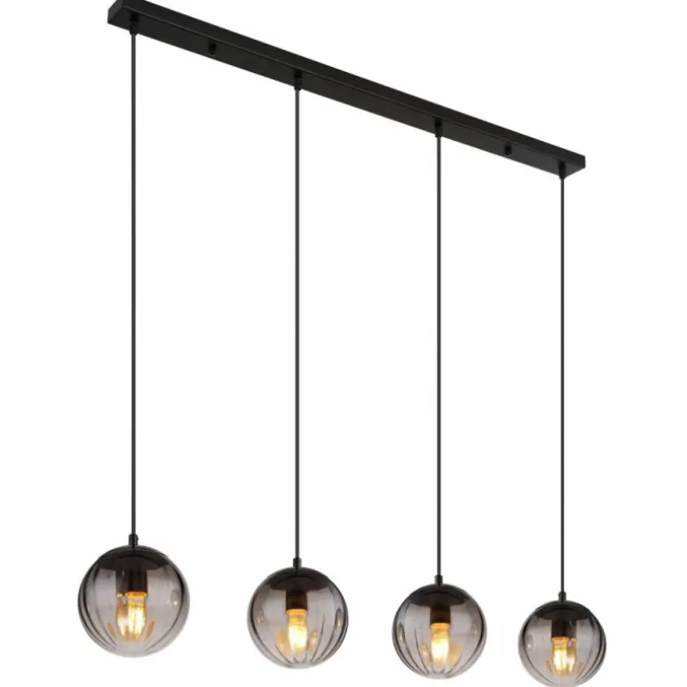 DALLERTA Suspension Luminaires Globo Lighting Noir, 4 lumières