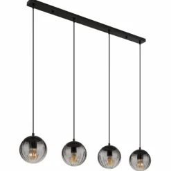 DALLERTA Suspension Luminaires Globo Lighting Noir, 4 lumières