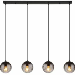 DALLERTA Suspension Luminaires Globo Lighting Noir, 4 lumières