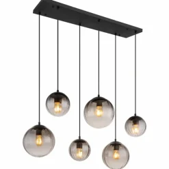 DALLERTA Suspension Luminaires Globo Lighting Noir, 6 lumières