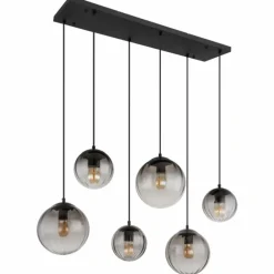 DALLERTA Suspension Luminaires Globo Lighting Noir, 6 lumières