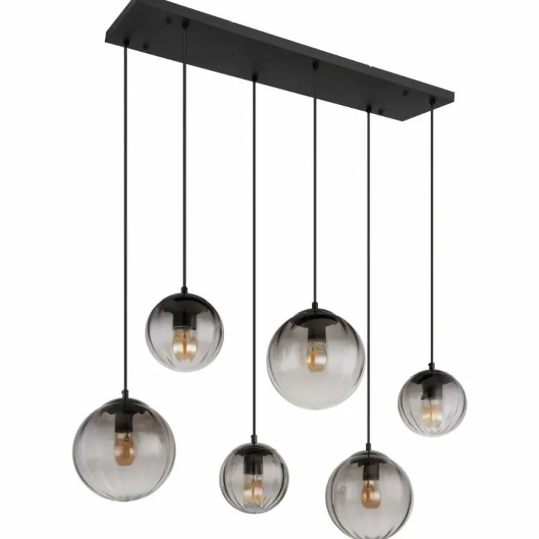 DALLERTA Suspension Luminaires Globo Lighting Noir, 6 lumières