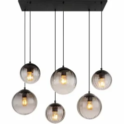 DALLERTA Suspension Luminaires Globo Lighting Noir, 6 lumières