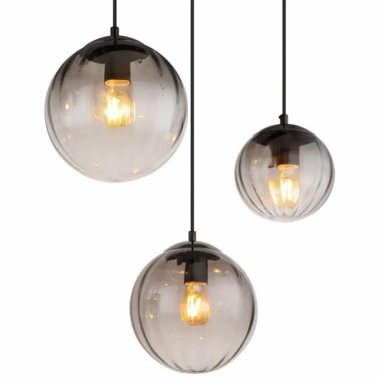 DALLERTA Suspension Luminaires Globo Lighting Noir, 6 lumières