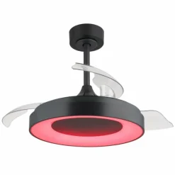 Elina Ventilateur de plafond lumineux Luminaires Globo Lighting LED Gris, 1 lumière, Télécommandes, Changeur de couleurs