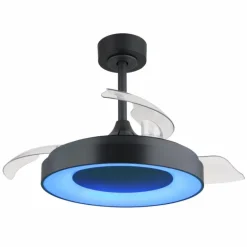 Elina Ventilateur de plafond lumineux Luminaires Globo Lighting LED Gris, 1 lumière, Télécommandes, Changeur de couleurs