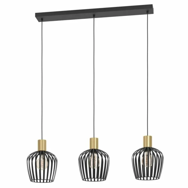 EMPOLI Suspension Luminaires Eglo Laiton, Noir, 3 lumières
