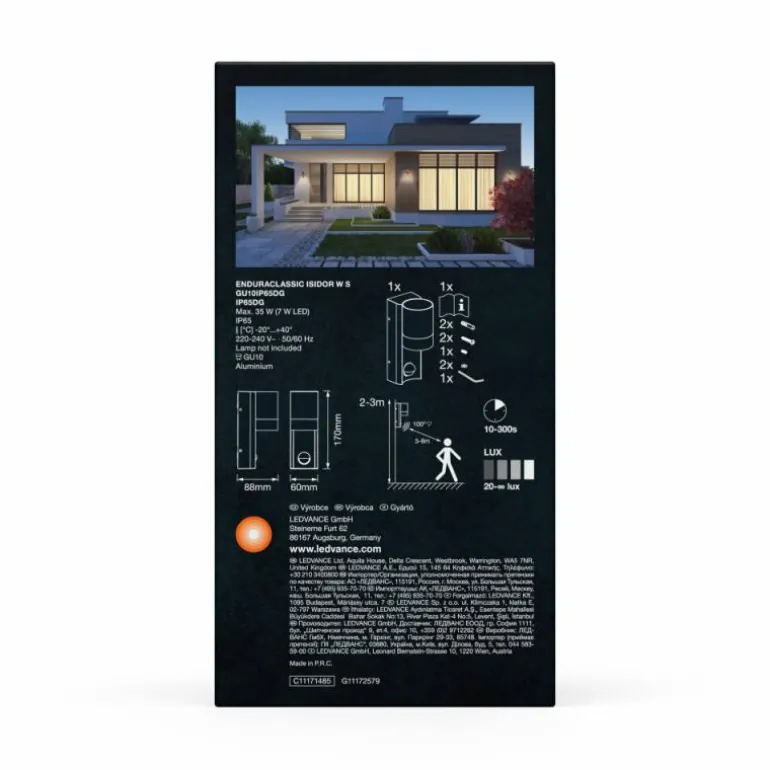 Endura Applique murale Luminaires Ledvance Gris, 1 lumière