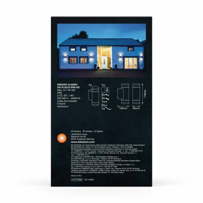 Endura Applique murale Luminaires Ledvance Gris, 2 lumières