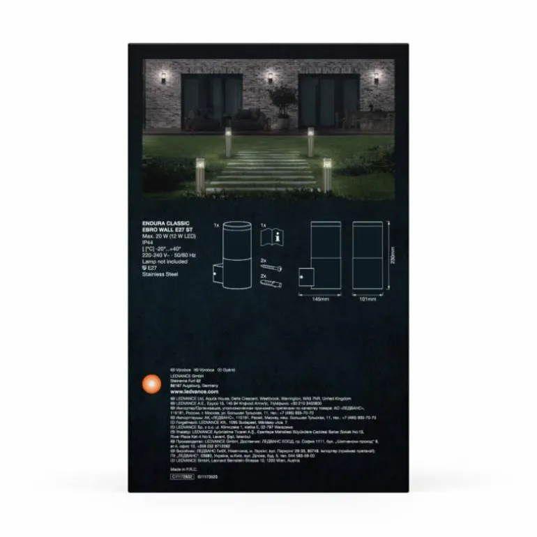 Endura Applique murale Luminaires Ledvance Acier brossé, 1 lumière