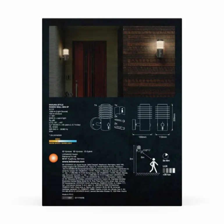 Endura Applique murale Luminaires Ledvance LED Acier brossé, 1 lumière