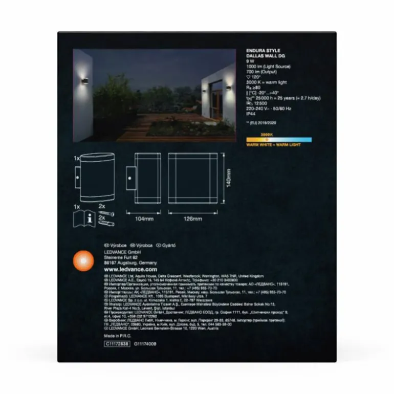 Endura Applique murale Luminaires Ledvance LED Gris, 1 lumière