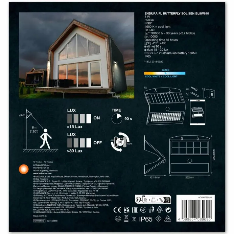 Endura Détecteur de mouvement Luminaires Ledvance LED Noir, 1 lumière