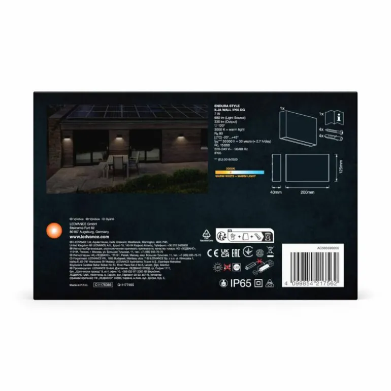 Endura Lampe murale d´extérieur Luminaires Ledvance LED Gris, 1 lumière