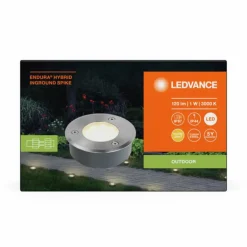 Endura Spot de jardin Luminaires Ledvance LED Acier brossé, 1 lumière