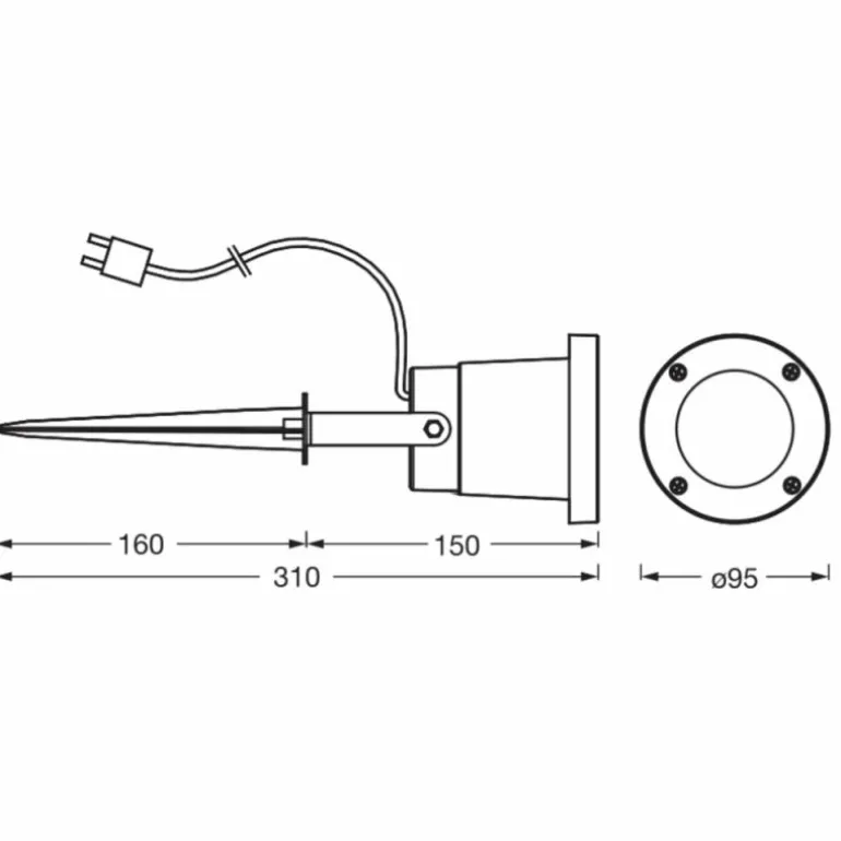 Endura Spot de jardin Luminaires Ledvance LED Noir, 1 lumière