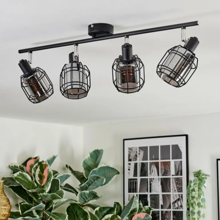 Ennor Plafonnier, Spot de plafond Noir, 4 lumières