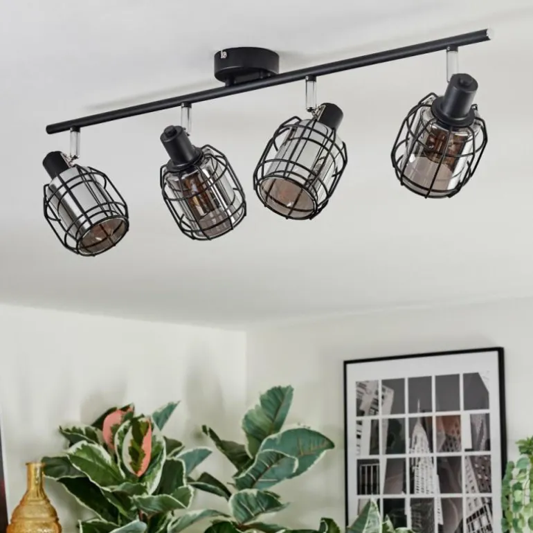 Ennor Plafonnier, Spot de plafond Noir, 4 lumières