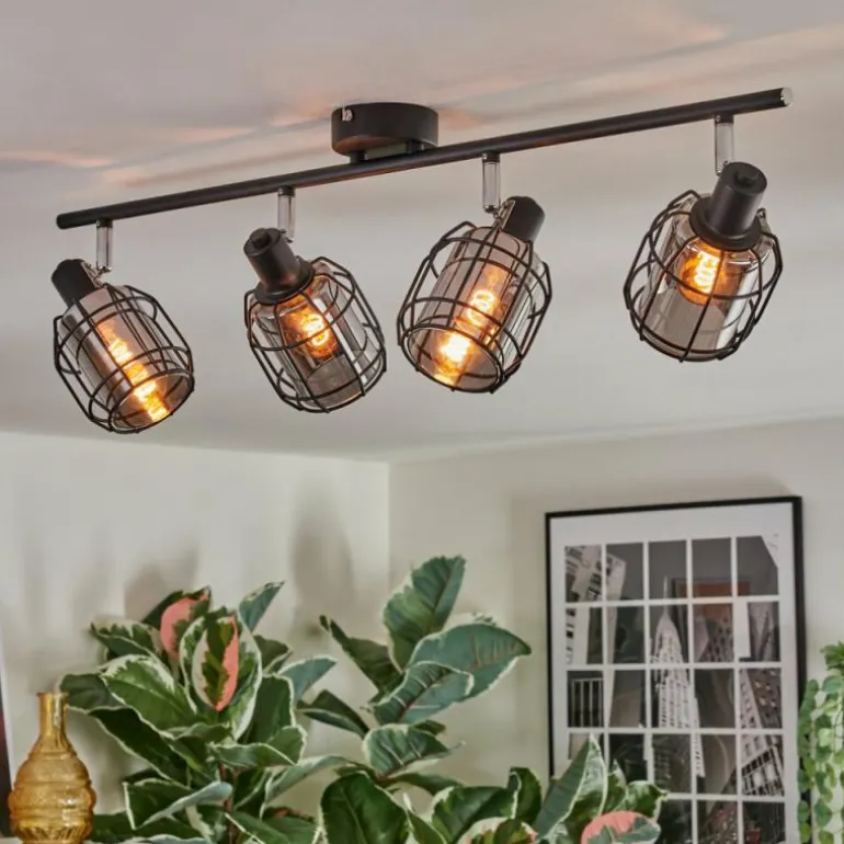 Ennor Plafonnier, Spot de plafond Noir, 4 lumières