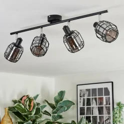 Ennor Plafonnier, Spot de plafond Noir, 4 lumières