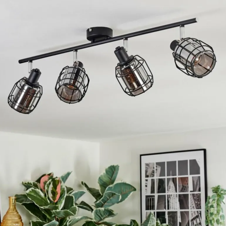 Ennor Plafonnier, Spot de plafond Noir, 4 lumières