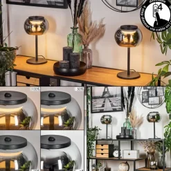 2-er Lampe à poser, Liseuse LED Noir, 1 lumière