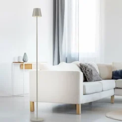 EURIA Lampadaire Luminaires Leuchten Direkt LED Gris, 1 lumière