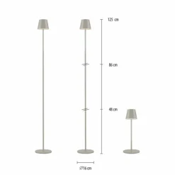 EURIA Lampadaire Luminaires Leuchten Direkt LED Gris, 1 lumière