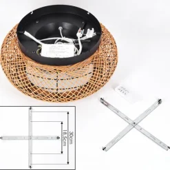 Fallhagen Plafonnier, Ventilateur de plafond lumineux Noir, 4 lumières, Télécommandes