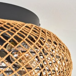 Fallhagen Plafonnier, Ventilateur de plafond lumineux Noir, 4 lumières, Télécommandes