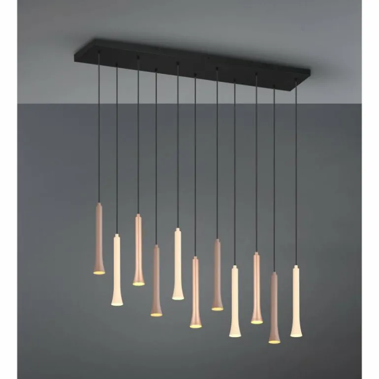 Fiato Suspension Luminaires Trio LED Noir, 11 lumières