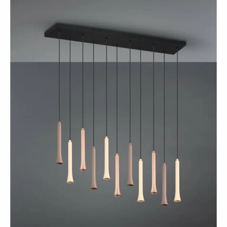Fiato Suspension Luminaires Trio LED Noir, 11 lumières