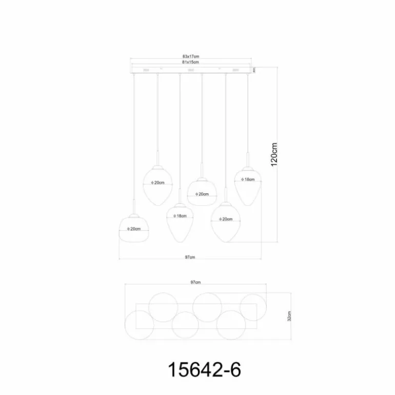 Firefly Suspension Luminaires Globo Lighting LED Noir, 1 lumière