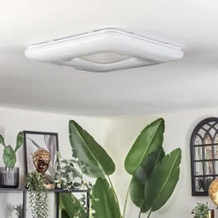 Flavlev Plafonnier LED Argenté, Blanc, 1 lumière, Télécommandes