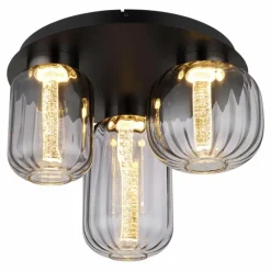 Fluoro Plafonnier Luminaires Globo Lighting LED Noir, 1 lumière