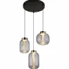 Fluoro Suspension Luminaires Globo Lighting LED Noir, 1 lumière