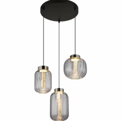 Fluoro Suspension Luminaires Globo Lighting LED Noir, 1 lumière
