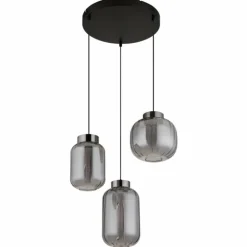 Fluoro Suspension Luminaires Globo Lighting LED Noir, 1 lumière