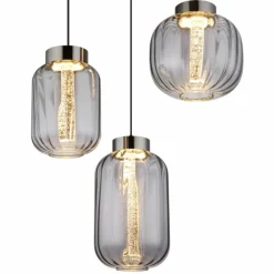 Fluoro Suspension Luminaires Globo Lighting LED Noir, 1 lumière