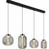 Fluoro Suspension Luminaires Globo Lighting LED Noir, 1 lumière
