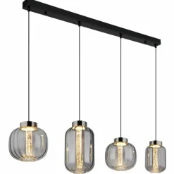 Fluoro Suspension Luminaires Globo Lighting LED Noir, 1 lumière