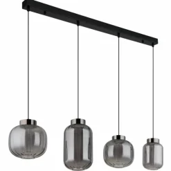 Fluoro Suspension Luminaires Globo Lighting LED Noir, 1 lumière
