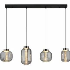 Fluoro Suspension Luminaires Globo Lighting LED Noir, 1 lumière