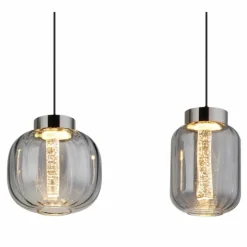 Fluoro Suspension Luminaires Globo Lighting LED Noir, 1 lumière