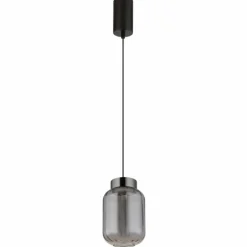 Fluoro Suspension Luminaires Globo Lighting LED Noir, 1 lumière