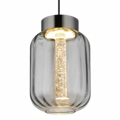 Fluoro Suspension Luminaires Globo Lighting LED Noir, 1 lumière