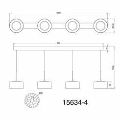 Fogsy Suspension Luminaires Globo Lighting LED Noir, 1 lumière