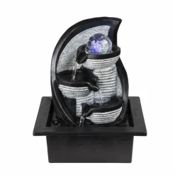 Fontaine Globo ALBERT LED Gris, 4 lumières, Changeur de couleurs